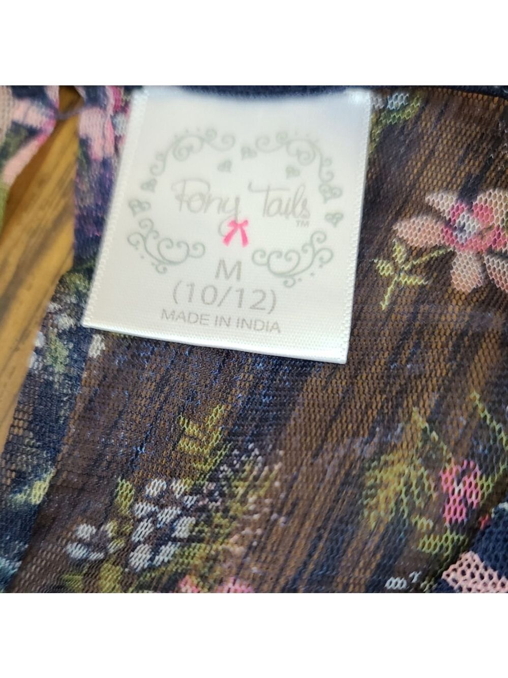 Pony Tails Sheer Long-Sleeve Lined Top Girls M - Picture 10 of 11